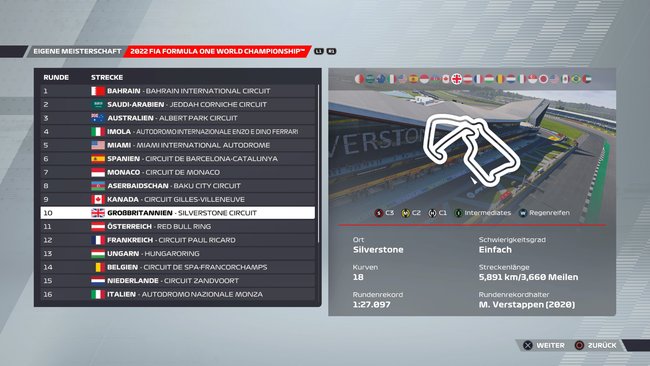 Setup für Großbritannien in F1 22 (Quelle: Screenshot GIGA).