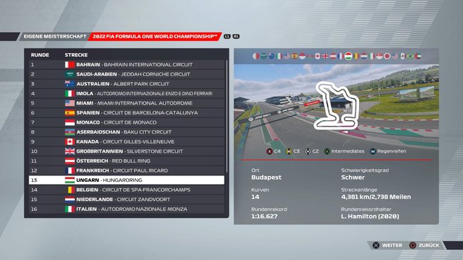 Setup für Ungarn in F1 22 (Quelle: Screenshot GIGA).