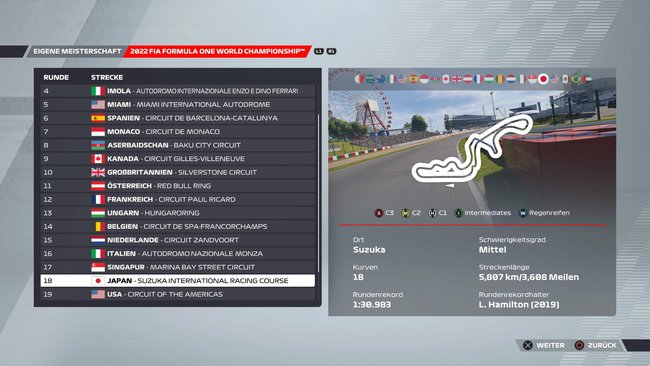 Setup für Japan in F1 22 (Quelle: Screenshot GIGA).