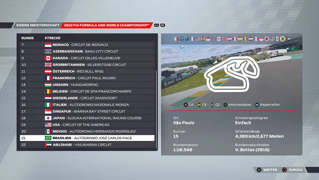Setup für Brasilien in F1 22 (Quelle: Screenshot GIGA).