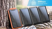 Amazon verkauft große Solar-Powerbank mit Taschenlampe aktuell viel günstiger