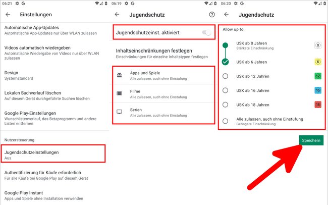 Hier erlaubt ihr nur Apps für eine bestimmte Altersstufe. (Bildquelle: GIGA)