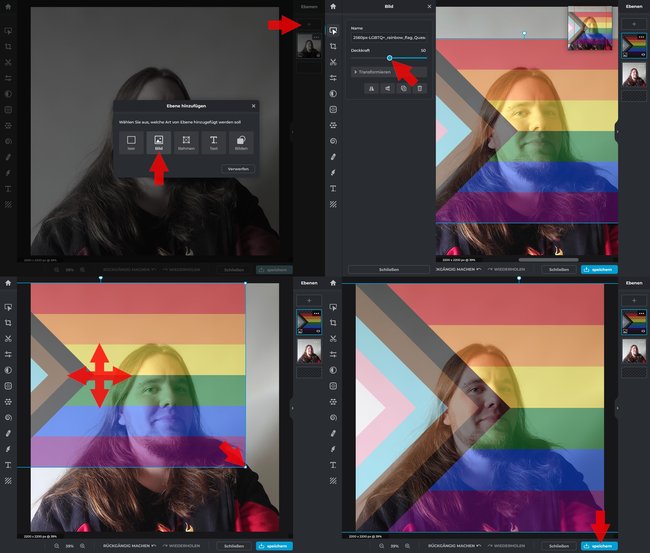 Regenbogen Profilbild PC Browser