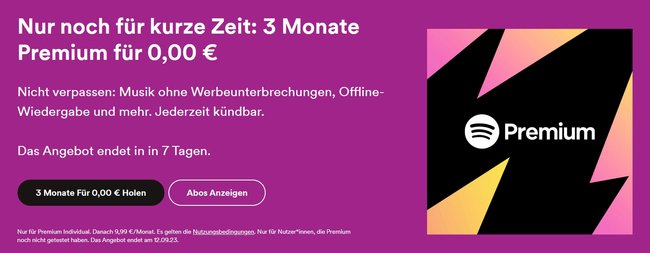 Spotify 3 Monate testen