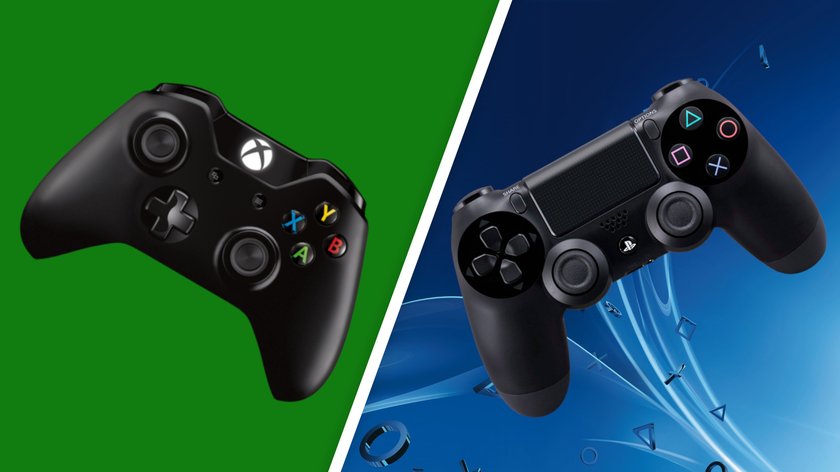 Das Bild zeigt Controller für Xbox One und PlayStation 4