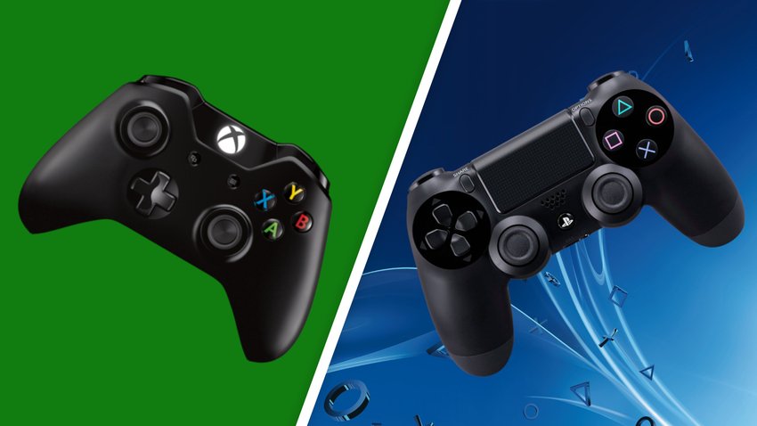 Das Bild zeigt Controller für Xbox One und PlayStation 4