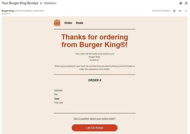 Burger King E-Mail