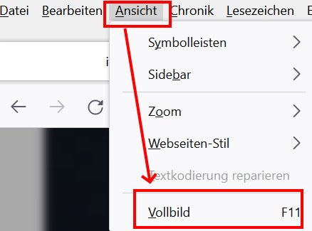 Firefox Vollbildmodus