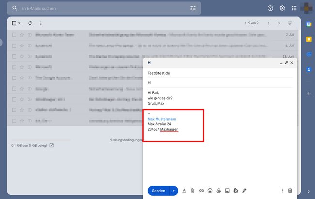 Gmail: So sieht eine Beispiel-Signatur aus. (Bildquelle: GIGA)