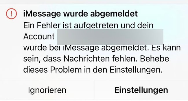 iMessage abgemeldet