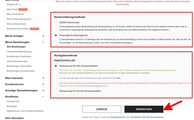 Shein-Rücksendung – so schickt ihr Kleidung zurück