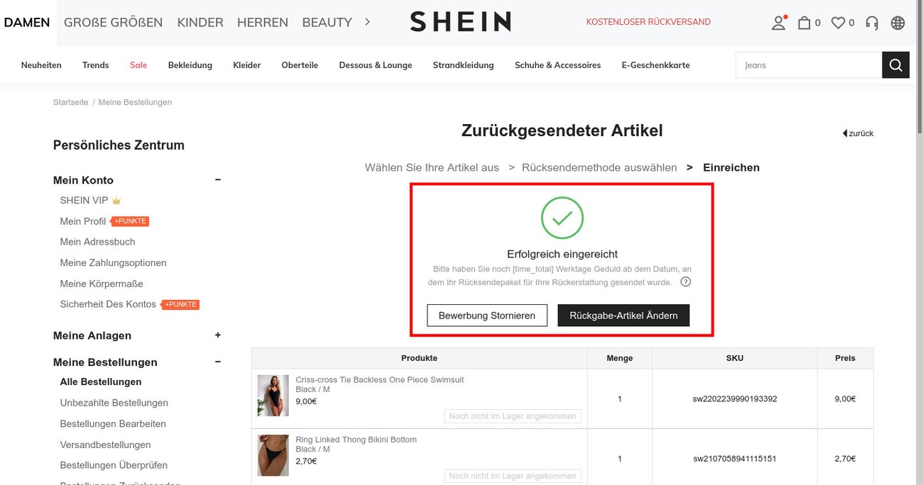 Shein-Rücksendung – so schickt ihr Kleidung zurück