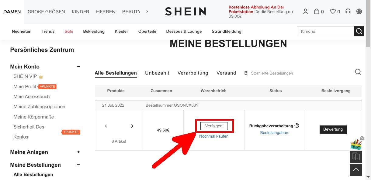 Shein-Tracking: So verfolgt ihr eure Bestellung
