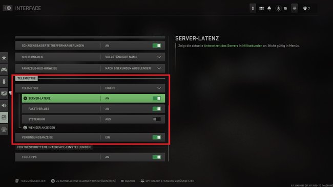 Lasst euch in CoD Modern Warfare 2 eure Verbindung anzeigen. (Bildquelle: Screenshot GIGA)