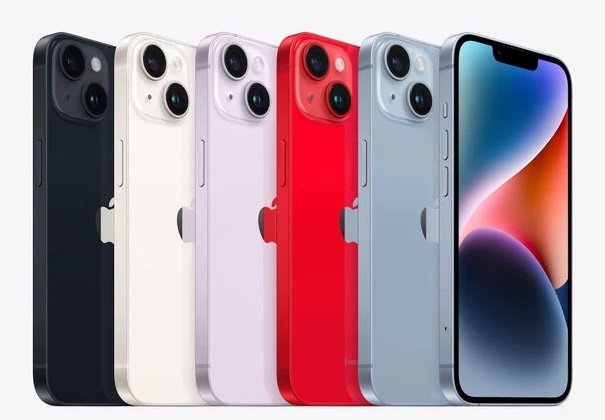 Die verschiedenen Farben des iPhone 14 und iPhone 14 Plus. (Bildquelle: Apple)