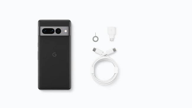 Der Lieferumfang des Pixel 7 beziehungsweise 7 Pro. (Bildquelle: GIGA)