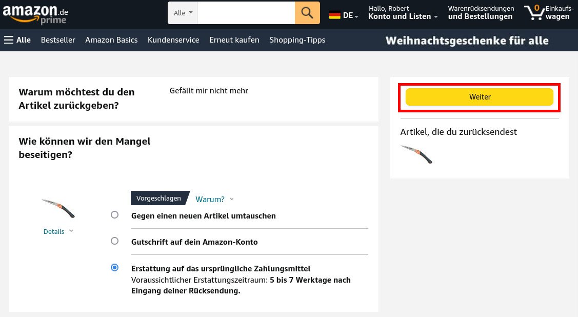Amazon Rücksendung ohne Drucker so geht