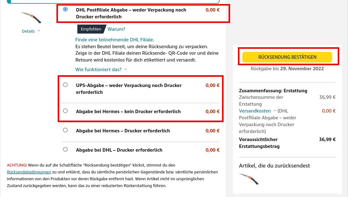 Amazon Rücksendung ohne Drucker so geht