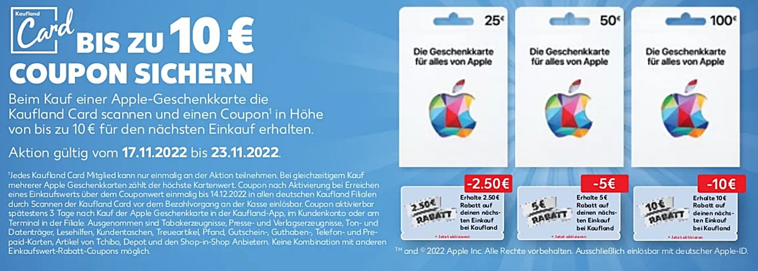 Kaufland: Apple Guthaben mit Bonus sichern › Macerkopf