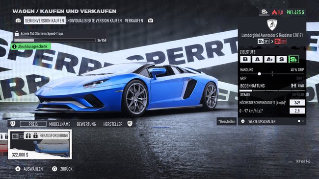 Die Belohnung für alle Speed-Traps in NfS Unbound kann sich sehen lassen. (Bildquelle: Screenshot GIGA)