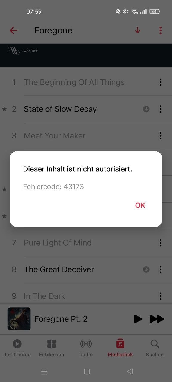 Apple Music autorisiert