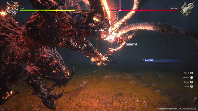 Die Schlachten zwischen den Eikons in Final Fantasy 16 können als Kaijū-Kämpfe gesehen werden, die ebenfalls in Echtzeit ablaufen. (Bildquelle: Square Enix)