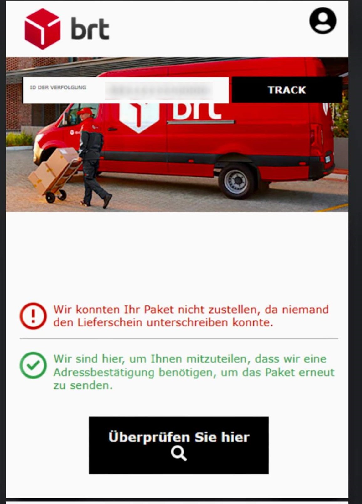 Brt tracking mail zur sendungsverfolung das ist fake 