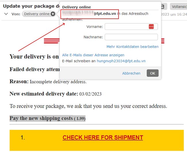 Delivery online Mail