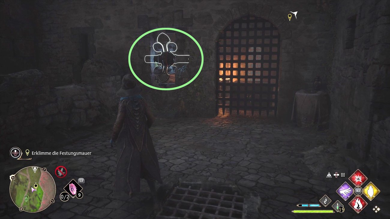 Hogwarts Legacy Erklimme die Festungsmauer in „Ganz weit oben“
