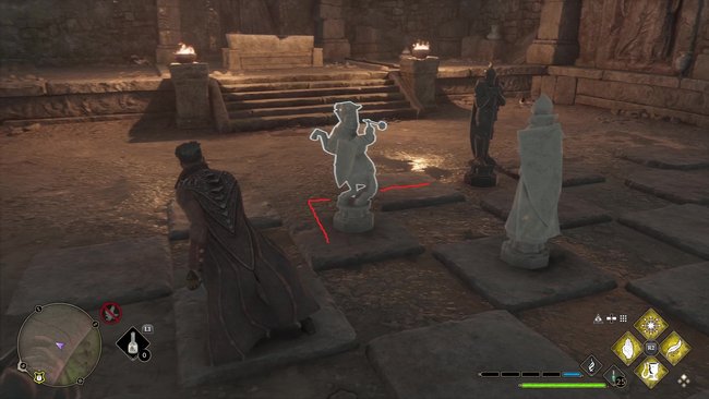 We place the knight in an L-shape in front of the king to defeat him (Source: Screenshot GIGA).