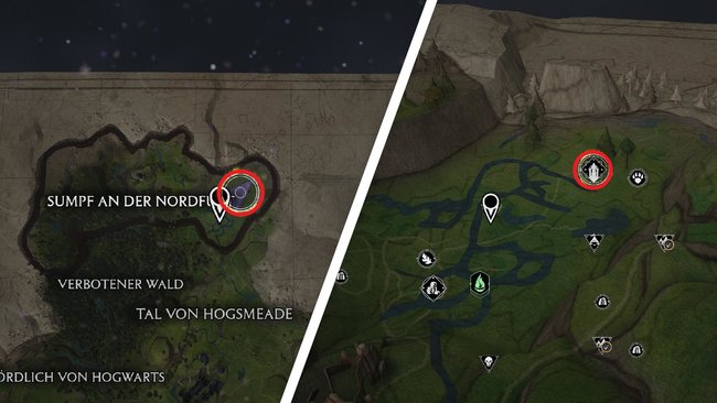 Hogwarts Legacy: Sumpf an der Nordfur Arena - Fundort (Bildquelle: Screenshot GIGA)