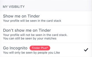 Tinder Inkognito