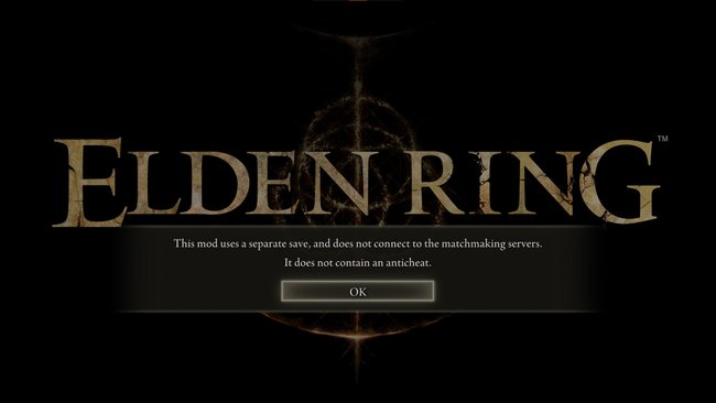 Starthinweis der Seamless Coop-Mod in Elden Ring