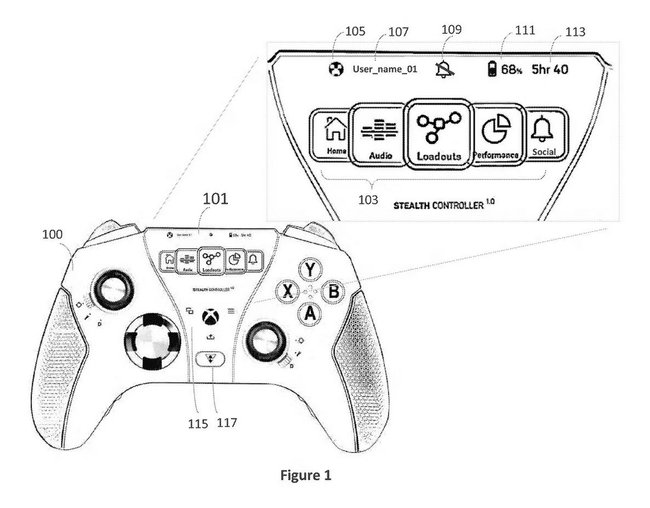 Das Bild zeigt ein Patent für einen neuen Xbox-Controller