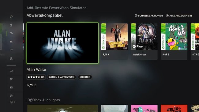 Xbox Store Kategorie Abwaertskompatibel