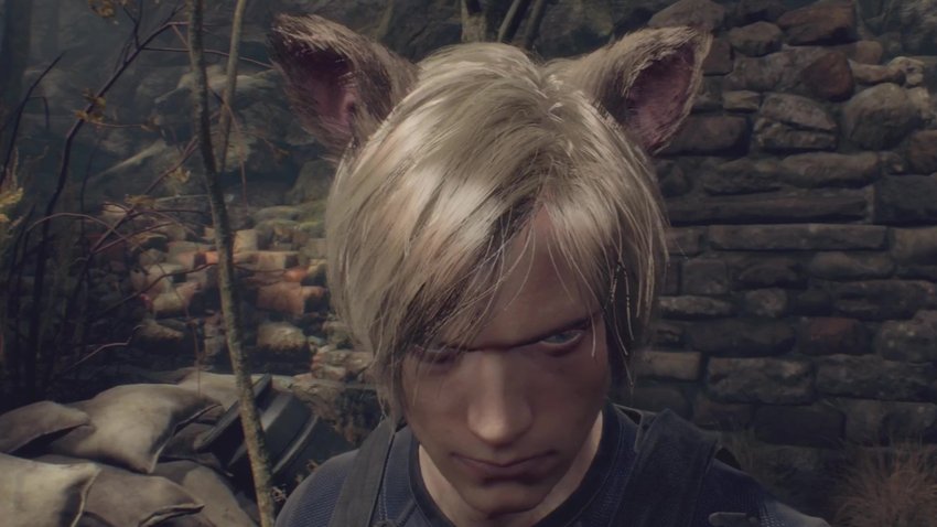 We'll show you how you get infinite ammo in Resident Evil 4 Remake thanks to the cat ears (Source: Screenshot GIGA).