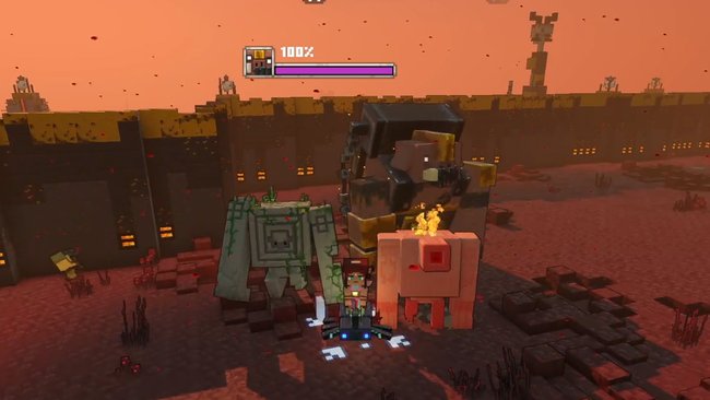 Spieler, Erster Fels und Erste Eiche in der Festung des Unverwüstlichen in Minecraft Legends