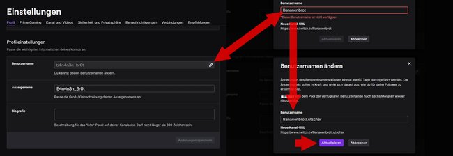 Twitch Name aendern PC
