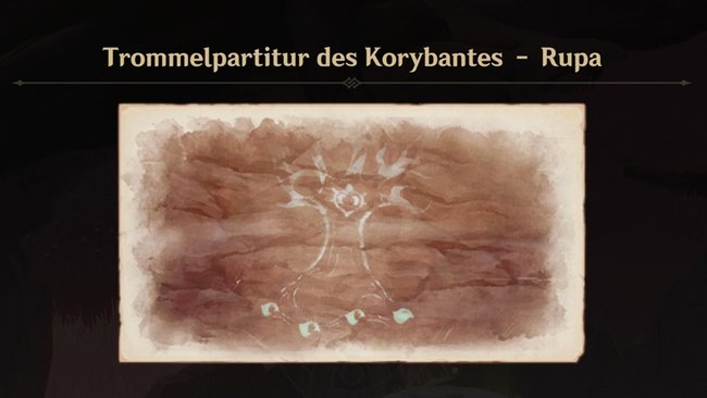 Trommelpartitur des Koybantes – Rupa. (Bildquelle: Screenshot GIGA)