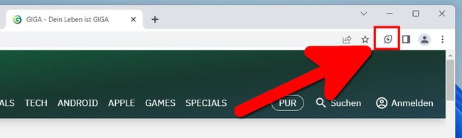Das Symbol bedeutet, dass der Energiesparmodus in Google Chrome aktiviert ist. Bildquelle: GIGA