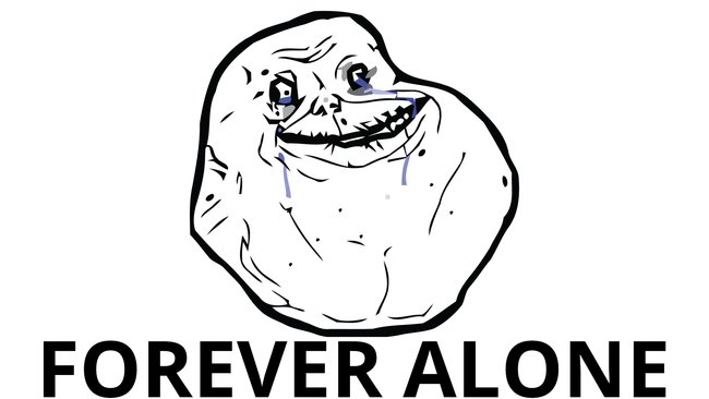 Forever Alone-Meme mit Text