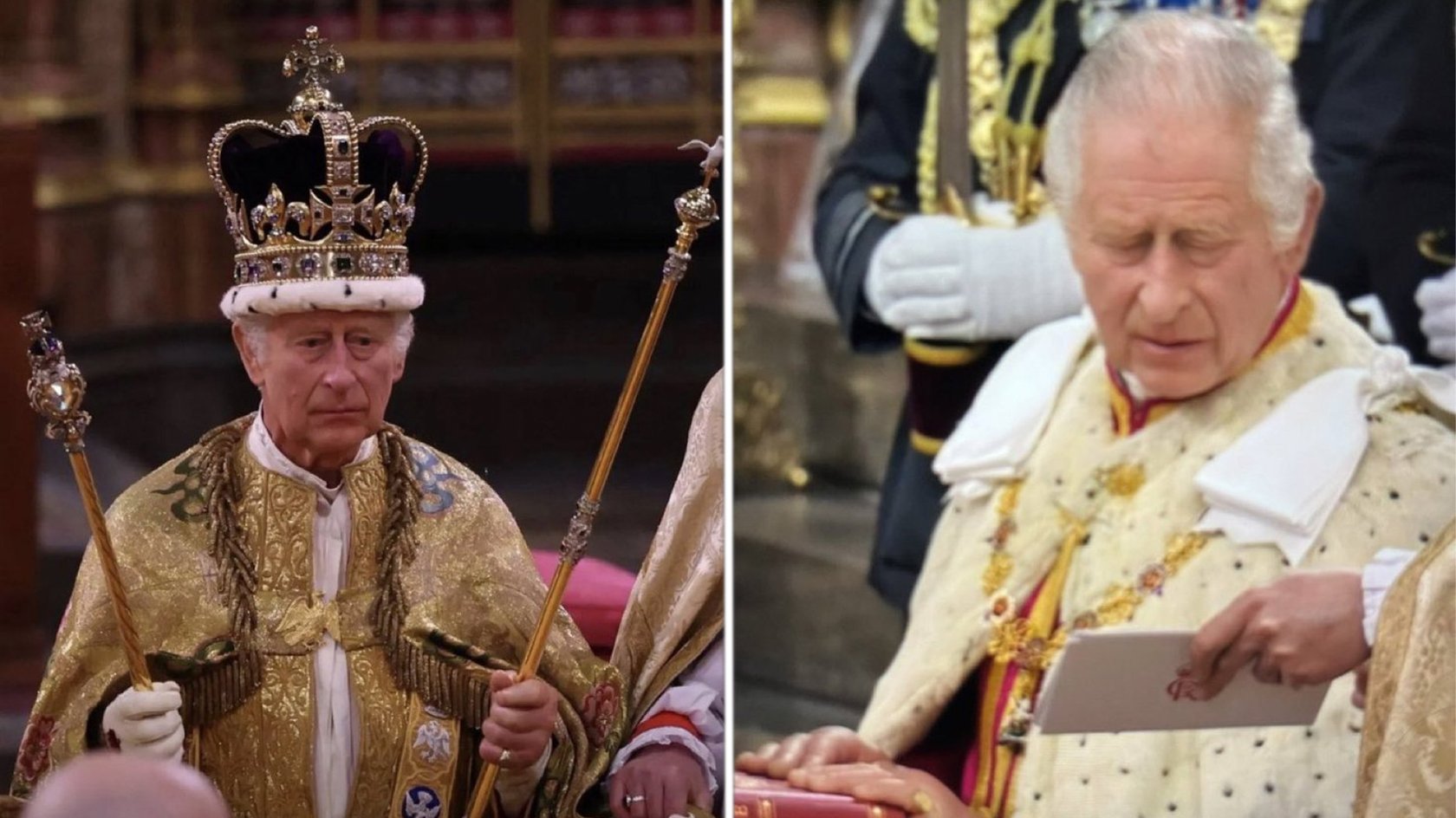 König Charles während der Krönungszeremonie