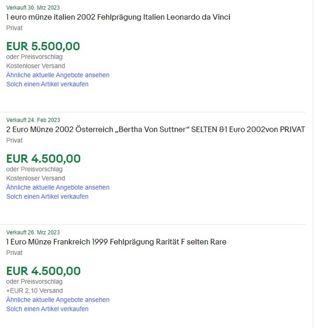 eBay Euro Münzen