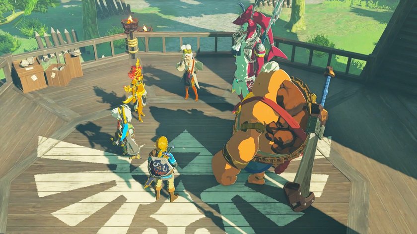 Link, Purah und Co. denken darüber nach, wer der fünfte Weise in Zelda: Tears of the Kingdom sein könnte. (Bildquelle: Screenshot GIGA)