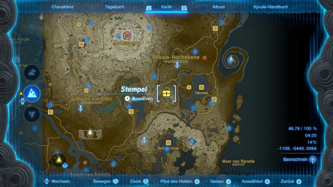 Die Karte zeigt euch den Fundort des Grimmige-Gottheit-Panzers. (Bildquelle: Screenshot GIGA)