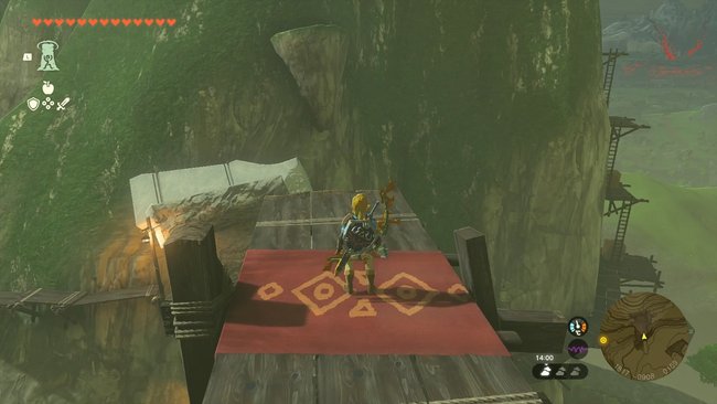 An dieser Stelle müsst ihr den Deckensprung einsetzen, um in die Ruine zu springen. (Bildquelle: Screenshot GIGA)