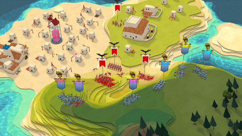 Das Bild zeigt einen Screenshot aus Godus Wars