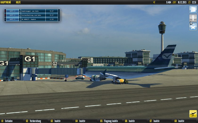 Das Bild zeigt einen Screenshot aus Airport Simulator 2014