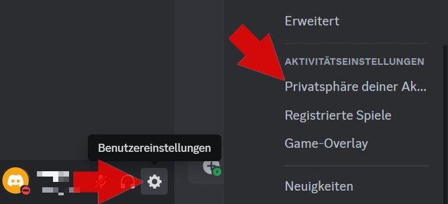 Discord Spiel nicht anzeigen Privatsphaere deiner Aktivitaeten