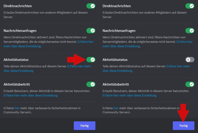 Discord Spiele nicht anzeigen Aktivitaetsstatus